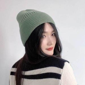 컬러팝 겨울 그린 비니 니트 모자 패션