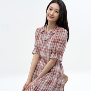 체크 핏앤플레어 원피스 LFOPN505_WN