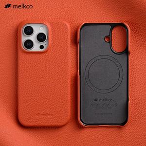 Melkco 100% 가죽 케이스 iPhone 16 Pro Max Plus 마그네틱 프리미엄 소가죽 비즈니스 빈티지 전화 커버