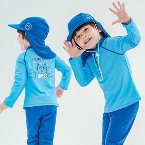 [보리보리/아이스샌드]아이스샌드 키즈 유아 남아동 래쉬가드 플랩캡 수영복세트 BR-355112