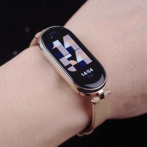 Mi Band 9 8 7 6 5 43 샤오미 스마트 밴드 팔찌 NFC 글로벌 버전 가죽 시계 손목 Miband Correa 용 스트랩
