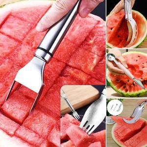 메론 수박 깍둑썰기 컷팅 자르기 나이프 포크 슬라이서 큐브 커팅기 수박칼