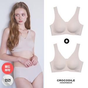 [크로커다일] 라이크라 인견쉘론 몰드부착 V넥 감탄브라 2종 CDWBR5N27_2