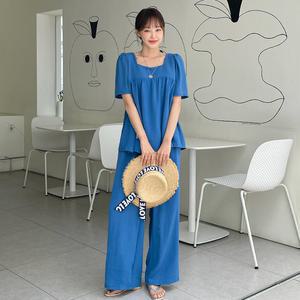 [핑크시슬리] SET/찰랑COOL 스퀘어넥 와이드 팬츠세트