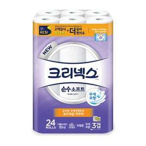허피디 크리넥스 24롤 3겹 순수 휴지 소프트 화장지