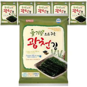 [삼육김본사] 들기름으로 구운 광천김 전장김 20g, 6봉