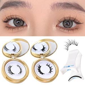 자석 핀셋 장착 3D 컬 마그네틱 속눈썹, 재사용 가능, 접착제 없음, 용품, 1 쌍