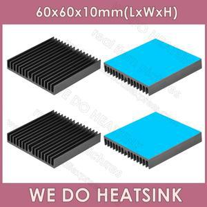 우리는 방열판 60x60x10mm  열 패드 실버/블랙 압출 전자 방열기 GPU IC 칩