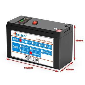 새로운 2025 업그레이드된 12V 100000mAh 휴대용 충전식 배터리 내장 5V 2.1A USB 전원 디스플레이 포트