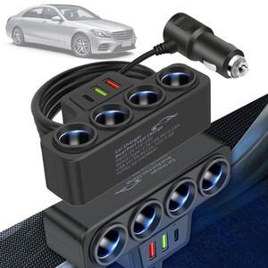 12V/24V 자동차 시가 라이터 어댑터 새로운 4 소켓 120W 웨이 포트 USB 분할