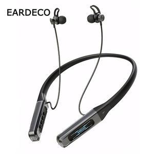EARDECO 스포츠 블루투스 헤드폰 넥밴드 이어폰 무선 헤드폰 마이크 포함 러닝 헤드셋 아이폰 안드로이드용
