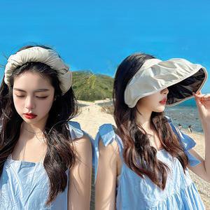 말아 접는 헤어 밴드 썬캡 모자/자외선 차단 패션 스타일 해변 바캉스 여행 휴대 와이드 캡