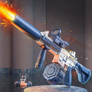 초강력 M416 글록 기관총 라이트 불꽃 전동 워터건 대용량 물탱크 연속 저격 고압 샷건 워터밤 물총 물놀이