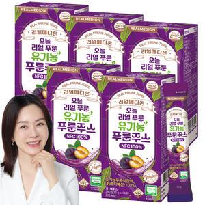 리얼메디온 (5박스) 오늘 리얼 푸룬 유기농 푸룬주스 NFC 100% 푸룬 스틱 주스 쥬스 원액 엑기스 푸른 푸룬즙 착즙 액기스