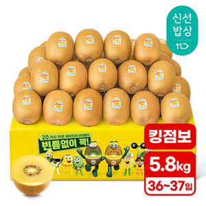 [품질보장][5.8kg내외] 제스프리 골드키위 (36-37입 킹 점보) 안심 이중포장