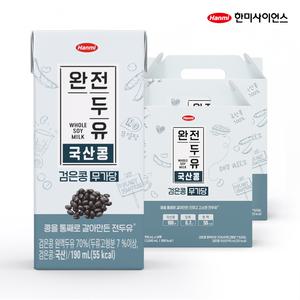 [혜택 14,270원]한미 국산콩 검은콩 무가당 두유 190ml, 32개입 (16입 2박스)