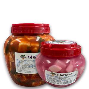 [산정마을]달콤아삭 청량한 맛 강화 순무 김치1.4kg+순무 물김치1.4kg