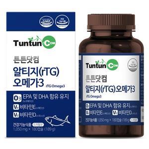 [튼튼닷컴]알티지 (rTG) 오메가3 (6개월분) 대용량 3중 복합 기능성 / 1050 mg x 180 캡슐