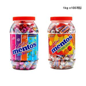 농심 멘토스 뉴레인보우 프루티 1kg 100개입 미니 캔디