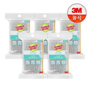 [3M]항균 망사수세미(금/은) 2입 일반세척용 5개세트