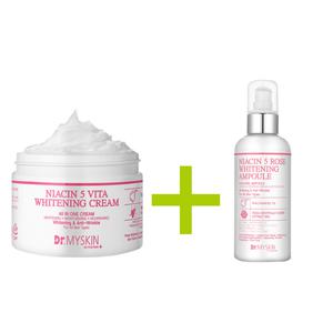 나이신아미이드 5% 화이트닝 미백 크림 350g + 화이트닝 미백 앰플 200ml 흔적 수딩 잡티 셋트