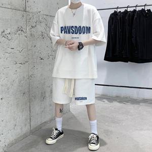 반팔 트레이닝세트 운동복 츄리닝반바지 오버핏 파브