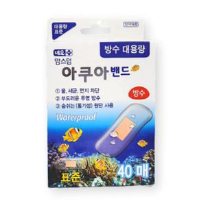 네오 맘스덤 아쿠아밴드 투명 방수밴드 숨쉬는 반창고 대용량 40매입
