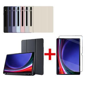 갤럭시탭S10+ S9 플러스 S펜수납 북커버 케이스+강화유리 보호필름1장 SM-X810 SM-X810N SM-X816N SM-X820 SM-X820N SM-X826N S9+