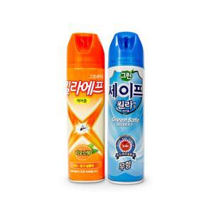 그린세이프 킬라에프 에어졸 무향 오렌지향 살충제 모기퇴치제