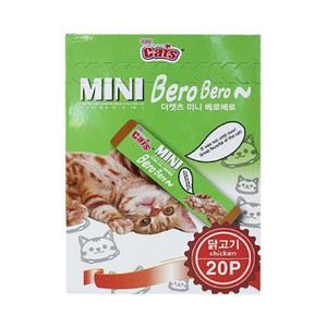 더캣츠 미니 베로베로 닭고기 20p 대용량 츄르 길냥이 고양이 캣 기호성 좋은 간식