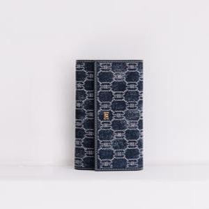 닥스 액세서리 24FW [DD BARNET DENIM] 네이비 DD패턴 데님 자카드 장지갑 DCWA4F810N2