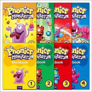 Phonics Monster 파닉스 몬스터 교재 워크북 책 1 2 3 4 전권 세트  전8권)