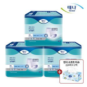 테나 언더웨어 플러스 대형 14입x3팩(42매) + 빈다티슈 1팩 요실금팬티 성인용기저귀