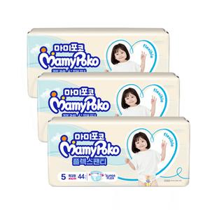 마미포코 FLEX팬티 특대형 여아 44p x 3팩 1박스 유아용기저귀 에어슬림