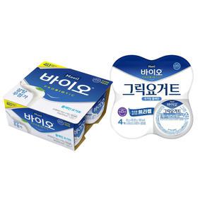 매일바이오 그릭요거트무가당플레인80g(4입)1개+플레인요거트85g(4입)1개/무가당/냉장무배