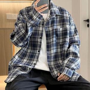 [라일리] Rly 남성 훈남 체크 남방 셔츠 흰티 레이어드 아우터