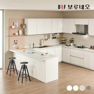 나비드 주방 싱크대 시공 ㄷ자 5.6m 아일랜드형 E0 PET소재