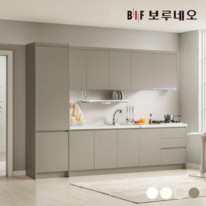 나비드 주방 싱크대 시공 일자형 3.4m 멀티 수납형 E0 PET소재