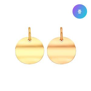 골드피아_14K 웨이브 코인 펜던트_중