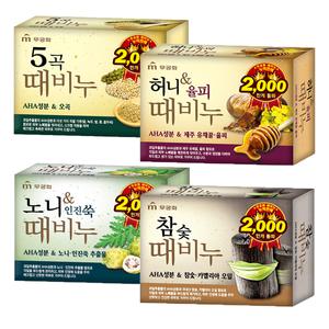 무궁화 때비누 90g X 15개 오곡 참숯 허니율피 노니인진쑥 오이 스크럽 작용 노폐물제거 오곡 함유