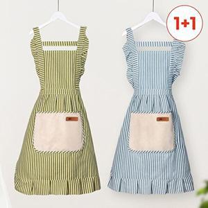 [할인바이할인][1+1] 코튼 스프라이프 핸드타월 일체형 앞치마 컬러4종 요리 주방 앞치마