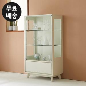 [벤티스가구]레체 유리 장식장 그릇장 진열장 술 양주장 3단 거실 미니 인테리어 모던(750)