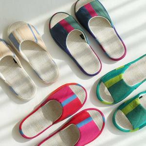 오픈형 린넨 쿠션 실내화 4colors   2size
