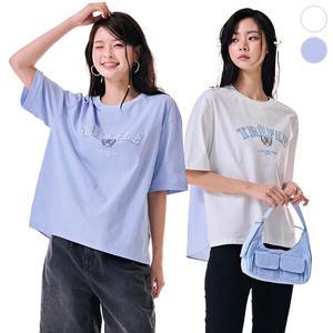 [체이스컬트] 스트라이프 woven 배색 반팔 T-SHIRT/2Color