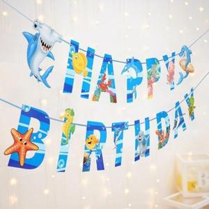 생일축하가랜드 물고기배너 여름
