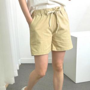 여자 여름 데일리 밴딩 스판 캐주얼 4부 반바지