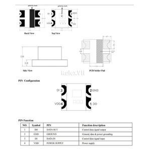 2020 LED 칩 미니 SMD 주소 지정 디지털 RGB 풀 컬러, 스트립 스크린 런 호스 라이트 벨트용, DC5V WS2812,
