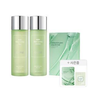 김정문알로에 모이스트 앰플 마스크팩 기획(카밍 토너130ml, 1개+카밍 에멀젼130ml, 1개+피토 그린 앰플 마스크팩, 10매, 1개) +증정(피토 그린 앰플 마스크팩, 10매, 1개 + 안티에이징 크림, 2ml, 2개))
