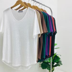 (무료배송+국내산) 린넨 유넥티/찰랑찰랑티셔츠/실키반팔티/냉장고티셔츠/실