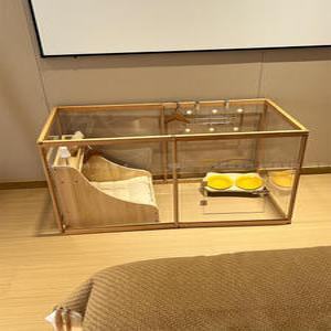 투명 애완동물 케이지 고양이 실내 집 토끼 원목 펜스 파티션 나무 투명창 개 애완